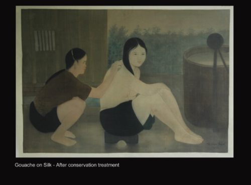 Same Gouache on Silk - After conservation Same Gouache on Silk - After conservation